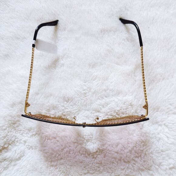 Christine Purple & Gold Chain Oversized Shield Sunglasses - Picture 4 of 11